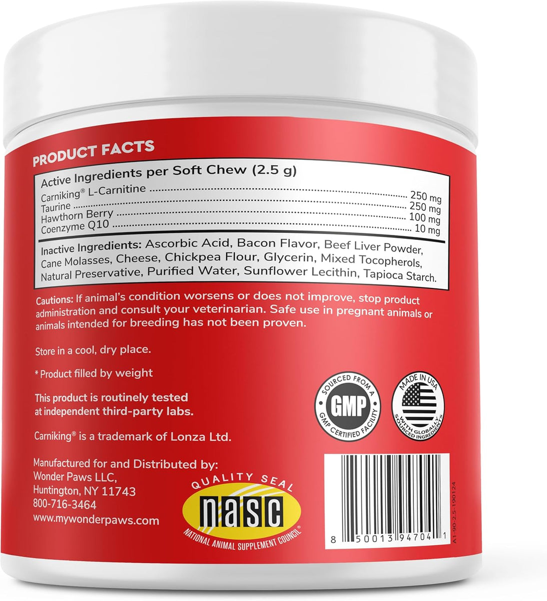Cardiovascular Support for Dogs with L-Carnitine, Hawthorn Berry, Coenzyme  Q10 & Taurine